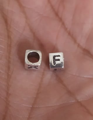 Sterling Silver “F” Bead