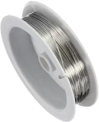 1 Pc, 10 Mtrs Spool Metal Beading Wire Silver