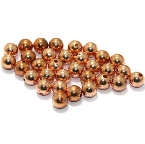 100 Pcs, 8mm Acrylic CCB Round Beads Copper