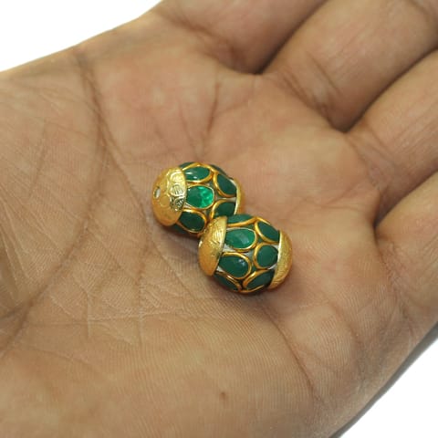 5 Pcs, 15mm Brass Pacchi Ball Beads