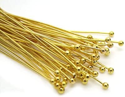 100 Pcs, 1 Inch Brass Ball Pins Golden For Jewellery Making