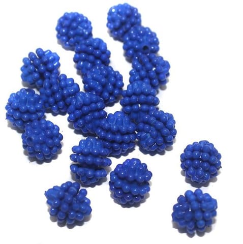 50 Pcs,10mm Blue Acrylic Round Beads