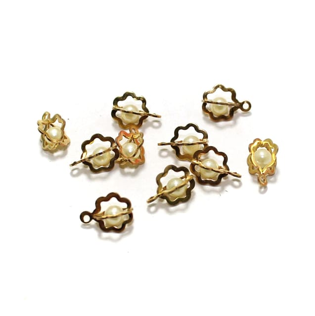 10 Pcs Flower Earrings Components Pearl Charms Size 10x8mm