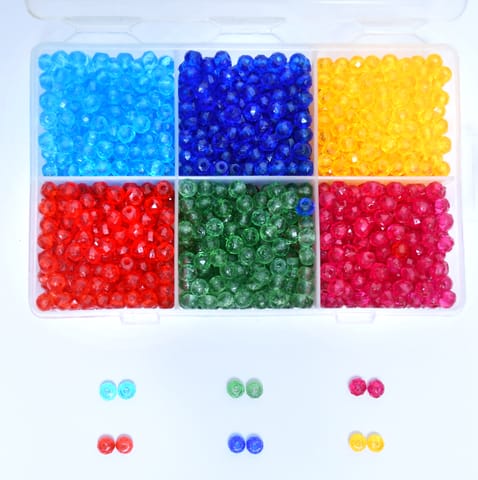 Arylic Crystal Beads  DIY Kit for Jewellery Making, Beading, Embroidery and Art and Crafts, Size 4mm