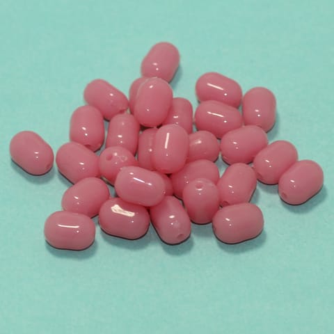100 Pcs, 10x7mm Pink Acrylic Tumbled Beads