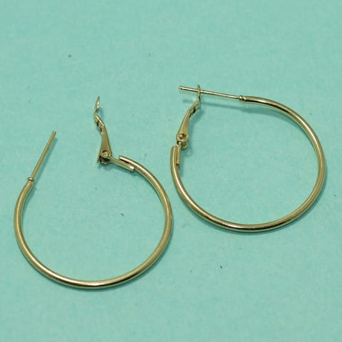 2 Pairs, 1.5 Inches Earring Hooks Golden