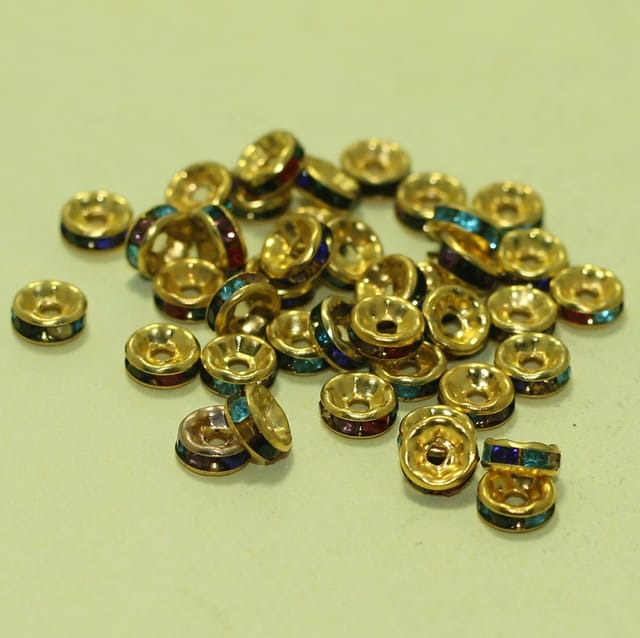 400 Pcs Rhine Stone Spacer Beads 6mm