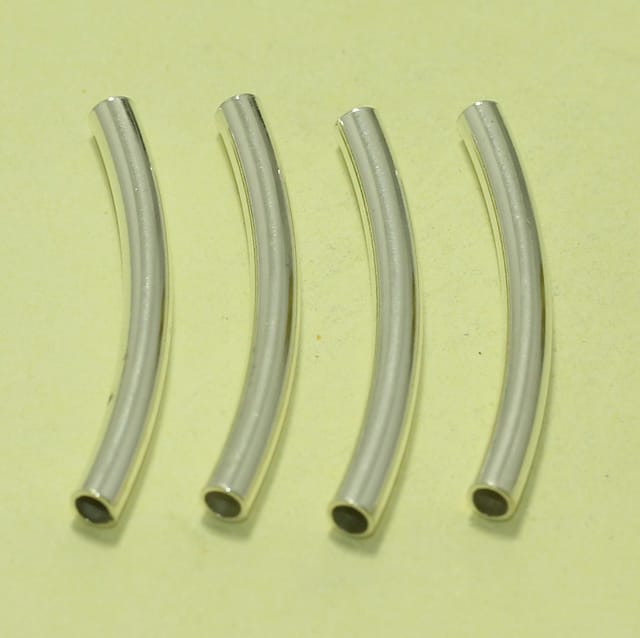 10 Pcs Silver Bend Pipes 2 Inch, 5mm