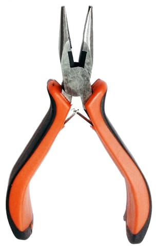 Flat Nose Mini Plier Hand Tools 12.5cm for Jewellery Making (Red, Black) (Pack of 1)
