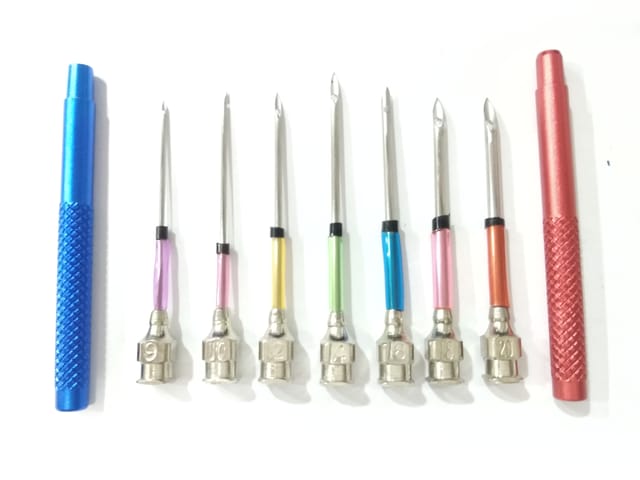 Craft Needles with Stainless Steel Handle Sizes: 9, 10, 12, 14, 16, 18, 20 (Pack of 7 Pcs)