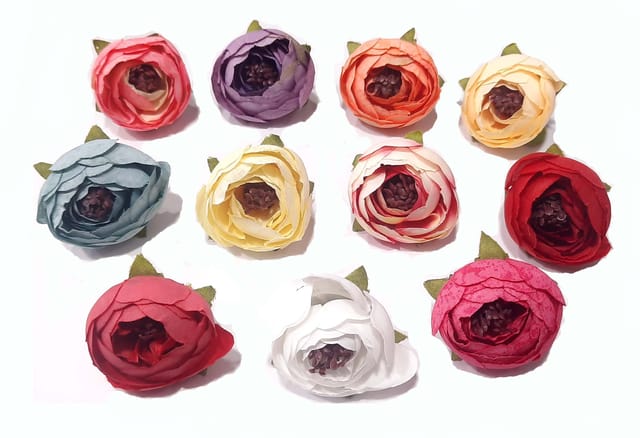 Artificial Peony Flowers Heads Combo Set of 11 Colors (Pack of 50 Pcs)
