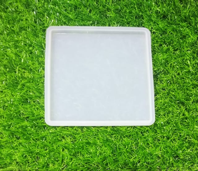 4Inch Square Shape Silicone Coaster Mold for Resin Art, Art Craft Projects (Pack of 2) (Square)