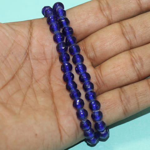 6mm Crystal Rondelle Faceted  Beads Blue 1 String