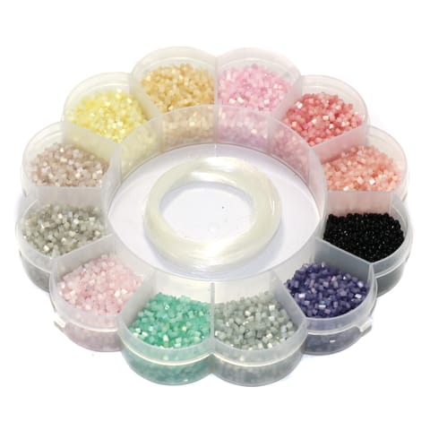 2 Cut Silky Colors Glass Seed Beads Kit