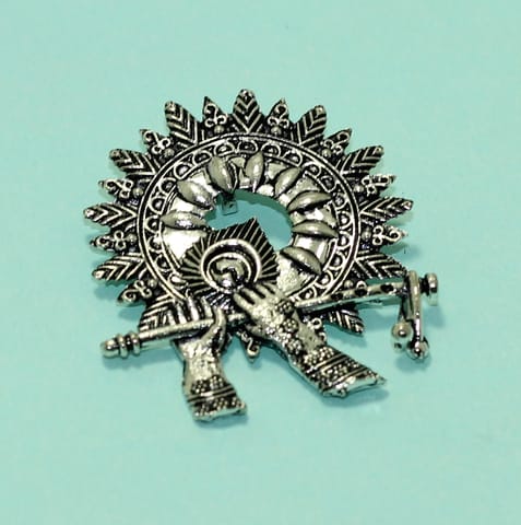 2 Pcs, 1.75 Inch German Silver Krishna Pendant