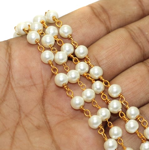 6mm Acrylic Pearl Beaded Aati Chain