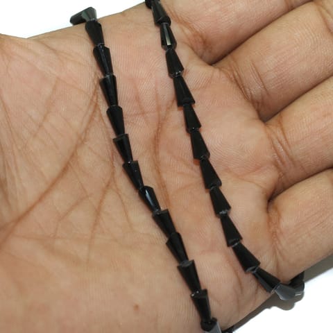 10x5mm Black Crystal Faceted Cone Beads 1 String