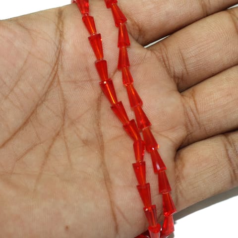 10x5mm Red Crystal Faceted Cone Beads 1 String