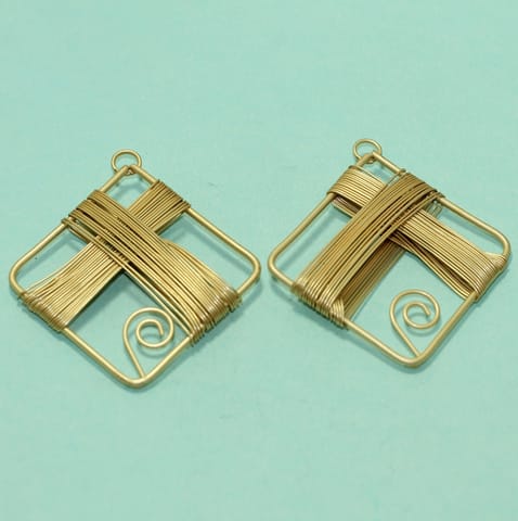 1 Pairs, 2.25 Inch Golden Earrings Components