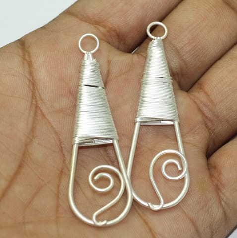 1 Pairs, 2.25 Inch Silver Earrings Components