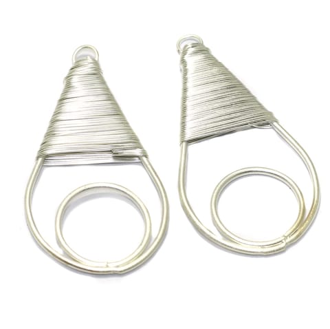 1 Pairs, 2.25 Inch Silver Earrings Components