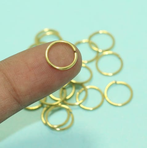 100 Pcs, 10mm Golden Brass Jump Ring