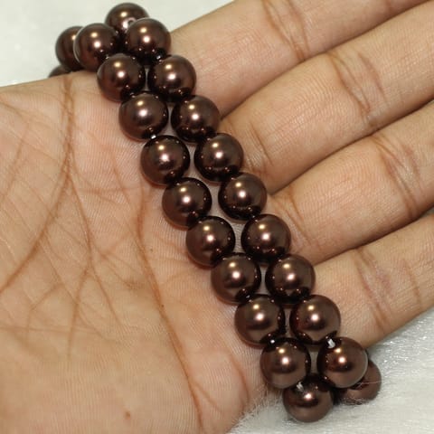 1 Strand, 10mm Copper Faux Round pearl Beads