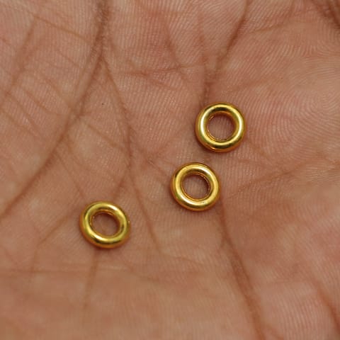 50 Pcs, 8mm Golden Brass Close Jump Rings
