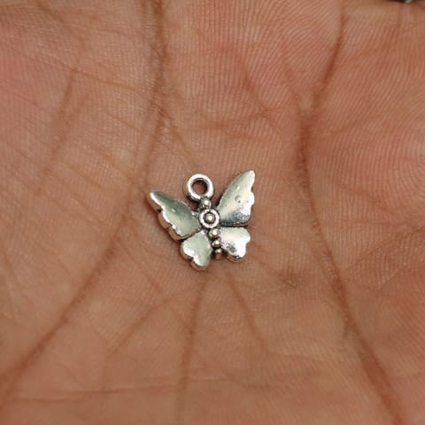 10 Pcs, 11mm German Silver Butterfly Charms
