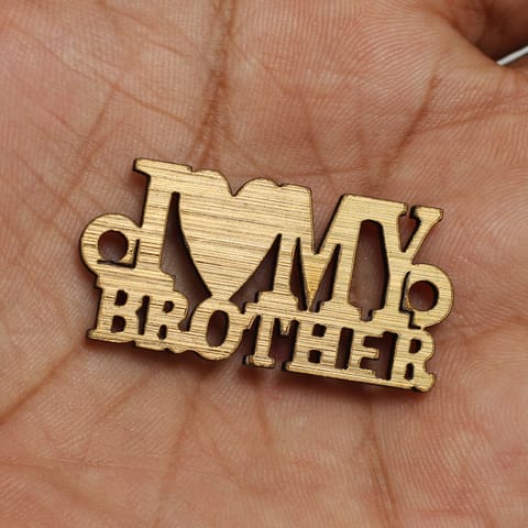5 Pcs "I love My Brother" Wooden Rakhi Charms connector