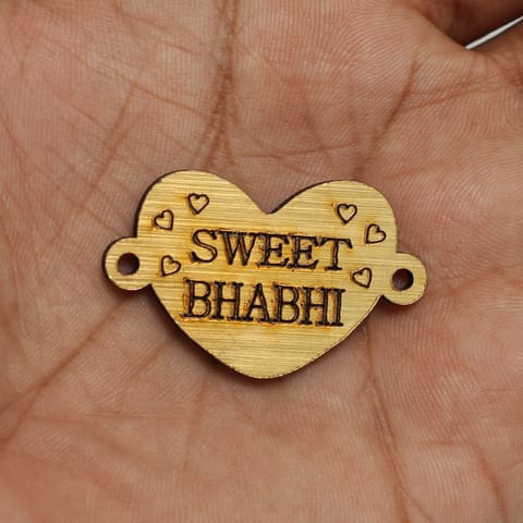 5 Pcs "Sweet Bhabhi" Wooden Rakhi Charms connector