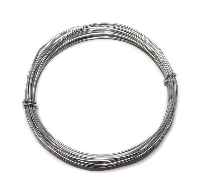 5 Mtrs Silver Plated Brass Crafts Wire, 18 Gauge [1.20 mm]