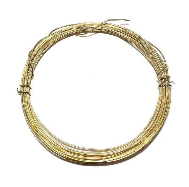 10 Mtrs Golden Plated Brass Craft Wire, 20 Gauge Thick (0.90 mm)