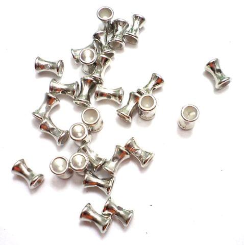 380+ CC Damroo Beads Silver Finish 6x4 mm