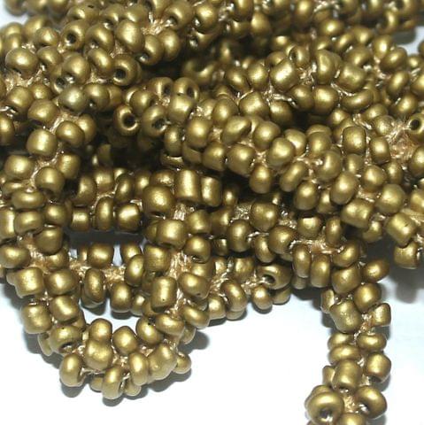 1 Mtr Metallic Golden Seed Bead Beaded String For Necklace