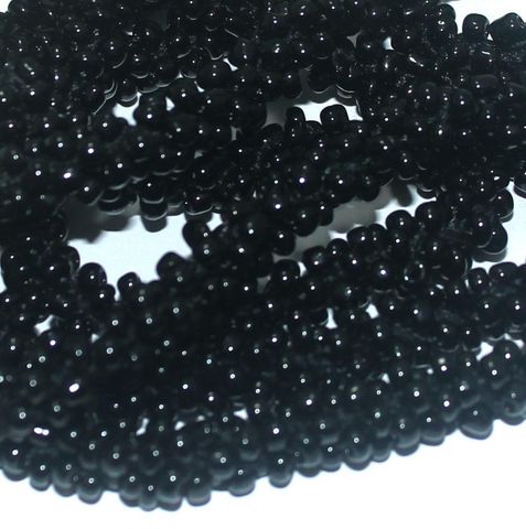 1 Mtr Opaque Black Seed Bead Beaded String For Necklace