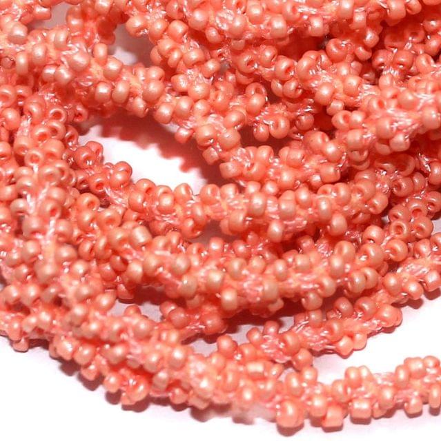 1 Mtr Opaque Orange Seed Bead Beaded String For Necklace