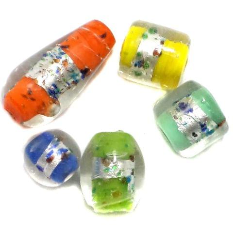 50+ Silver Foil Beads Inside Color Assorted 10-20mm