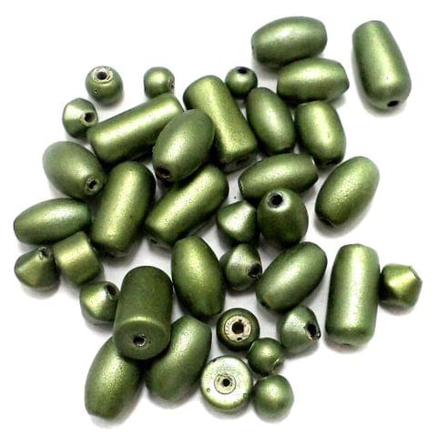100+ Disco Beads Dark Olive Green 6-15mm