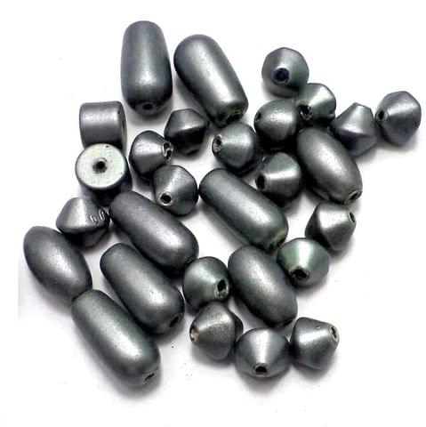 100+ Disco Beads Grey 6-20mm