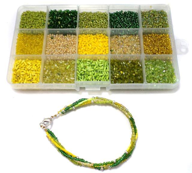 Buy Jewellery Making Diy Seed Beads Combination Of Green -8299
