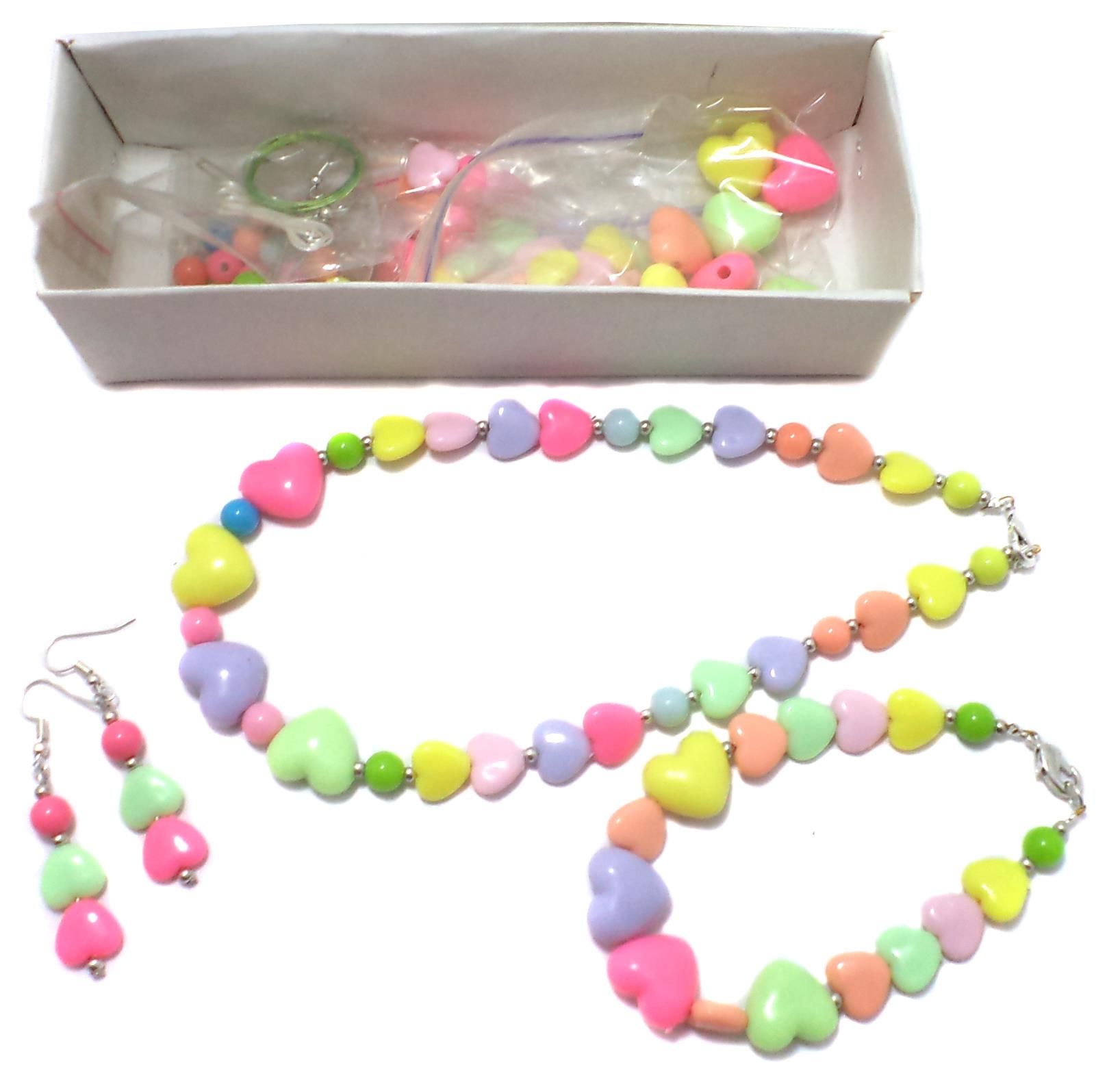 Buy Kids Jewellery Making Heart Acrylic Beads DIY Kit Online India at Beadsnfashion
