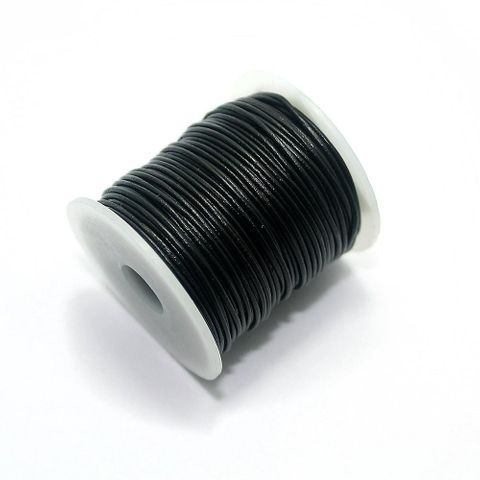 Jewellery Making Leather Cord 1mm Black-25 Mtr