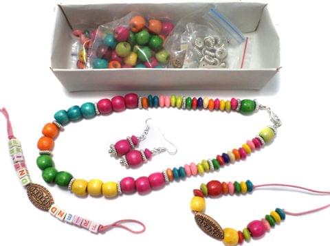 Kids Jewellery Making Wooden, Friends Beads and CCB Beads DIY Kit