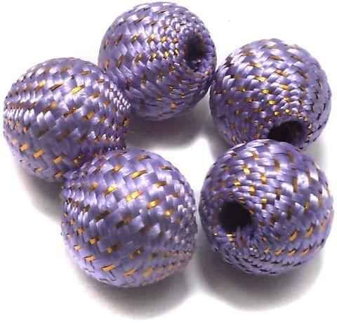 10 Crochet Round Beads Light Purple 22 mm