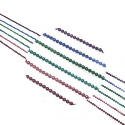 Metal Color Ball Chain For Silk Thread Jewellery Making 6 Colors Combo 1mm , Each Color 1 Mtr