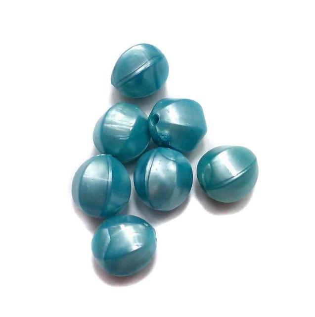 100 Acrylic Pearl Finish Beads Turquoise 12 mm