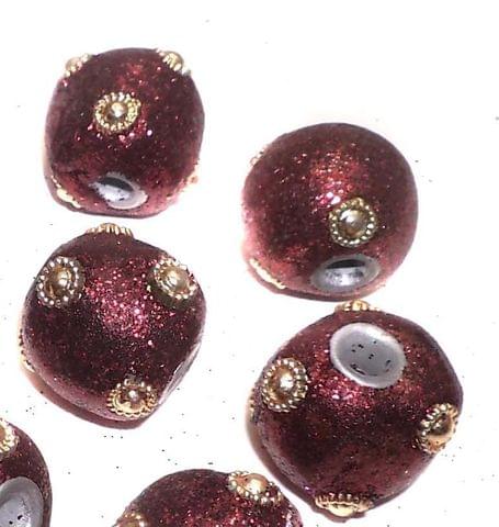 20 Pcs. Lac RONDELLE Beads Maroon 16mm