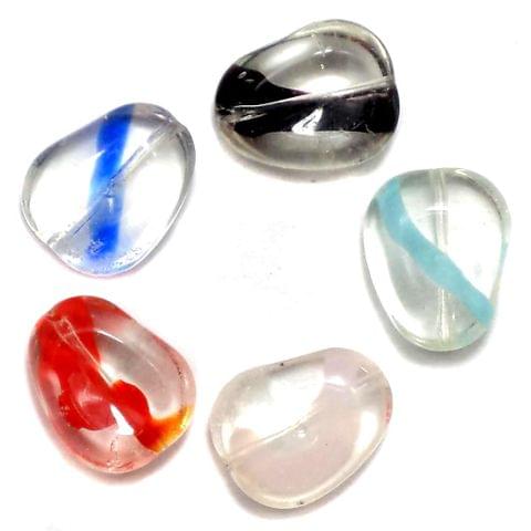 25+ Twisty Tumble Beads Inside Color Assorted 15x12mm