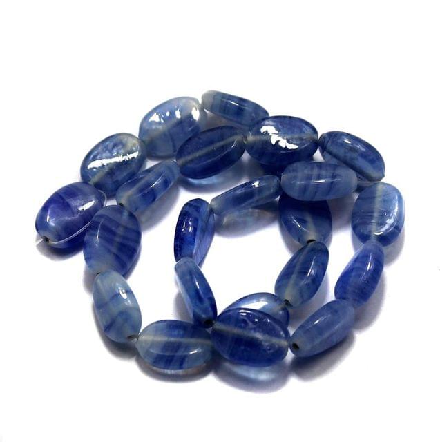 5 strings of Glass Oval Beads Double Tone 20x12mm